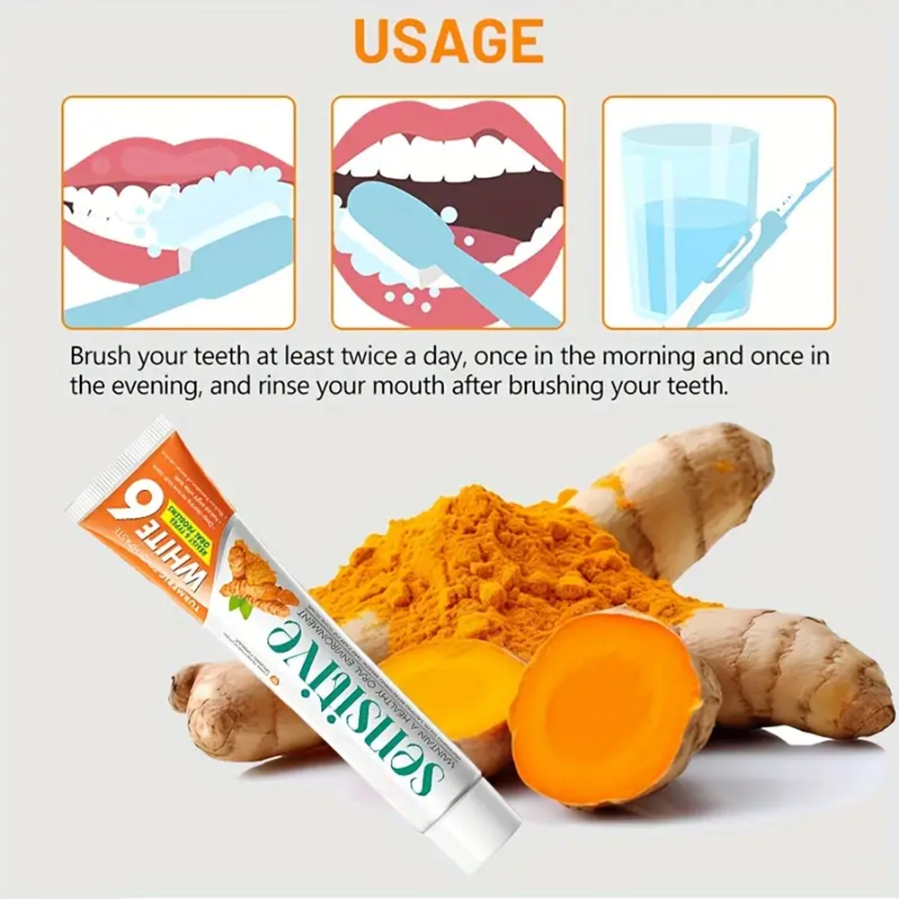 Minceetbien™ Sensitive White 6: Ginger Infused Toothpaste for Deep Clean And Bright White Teeth - 100G Tube