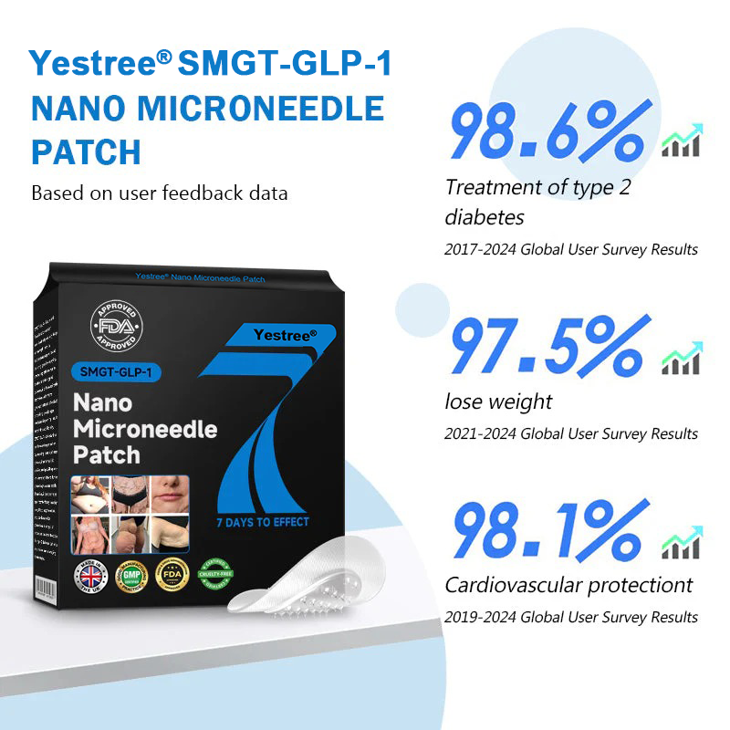 Yestree®👨⚕️ Nano Microneedle Patch with SMGT-GLP-1 & Matrixyl 3000 – Slimming, Skin Tightening, Blood Sugar Support, No Injection, 7-Day Result