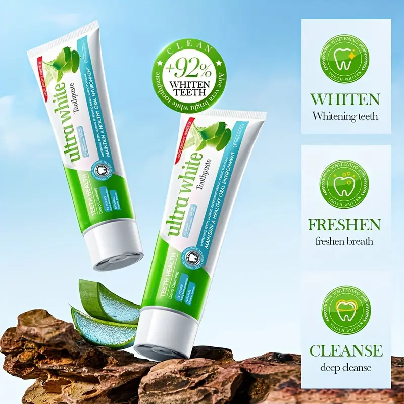 Minceetbien™ Aloe Vera Brightening Toothpaste, 100g - Deep Clean for Whiter Teeth