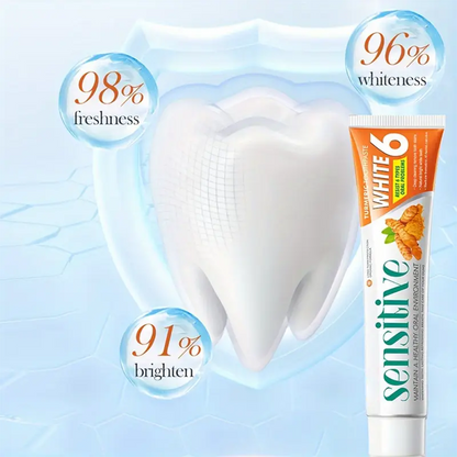 Minceetbien™ Sensitive White 6: Ginger Infused Toothpaste for Deep Clean And Bright White Teeth - 100G Tube